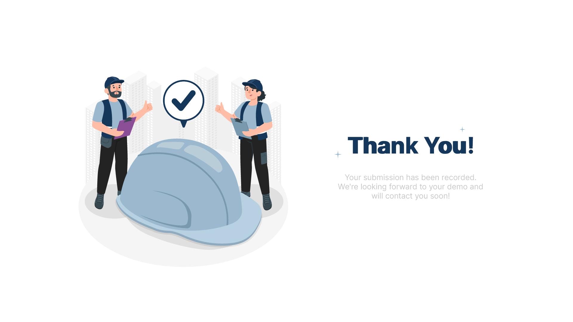 Thank you page image of VisiLean website