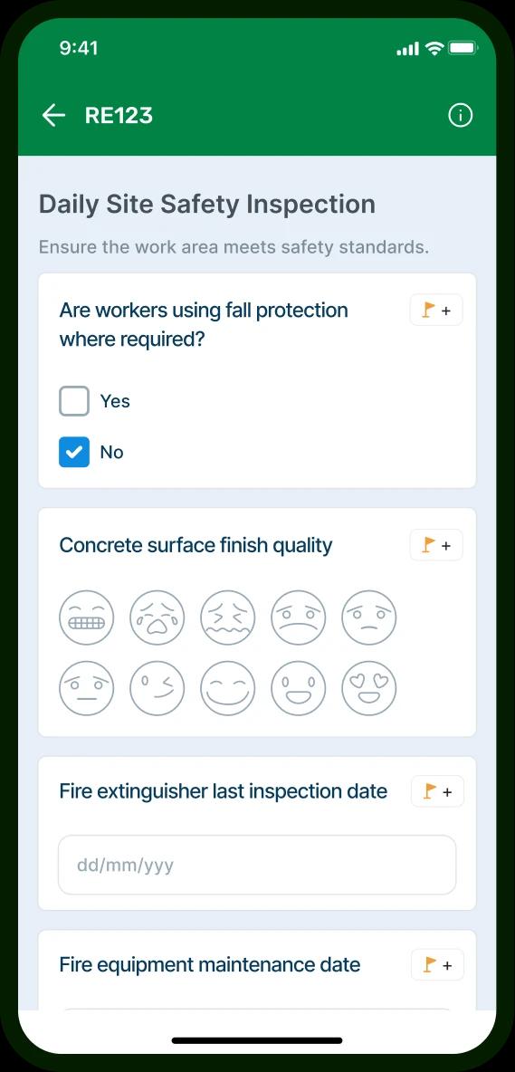 Daily Site Safety Inspection — VisiLean Quality mobile checklist