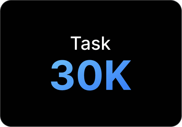 Handles 30K tasks