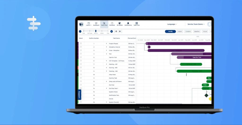 Interactive Gantt Charts with Critical Path Methodology