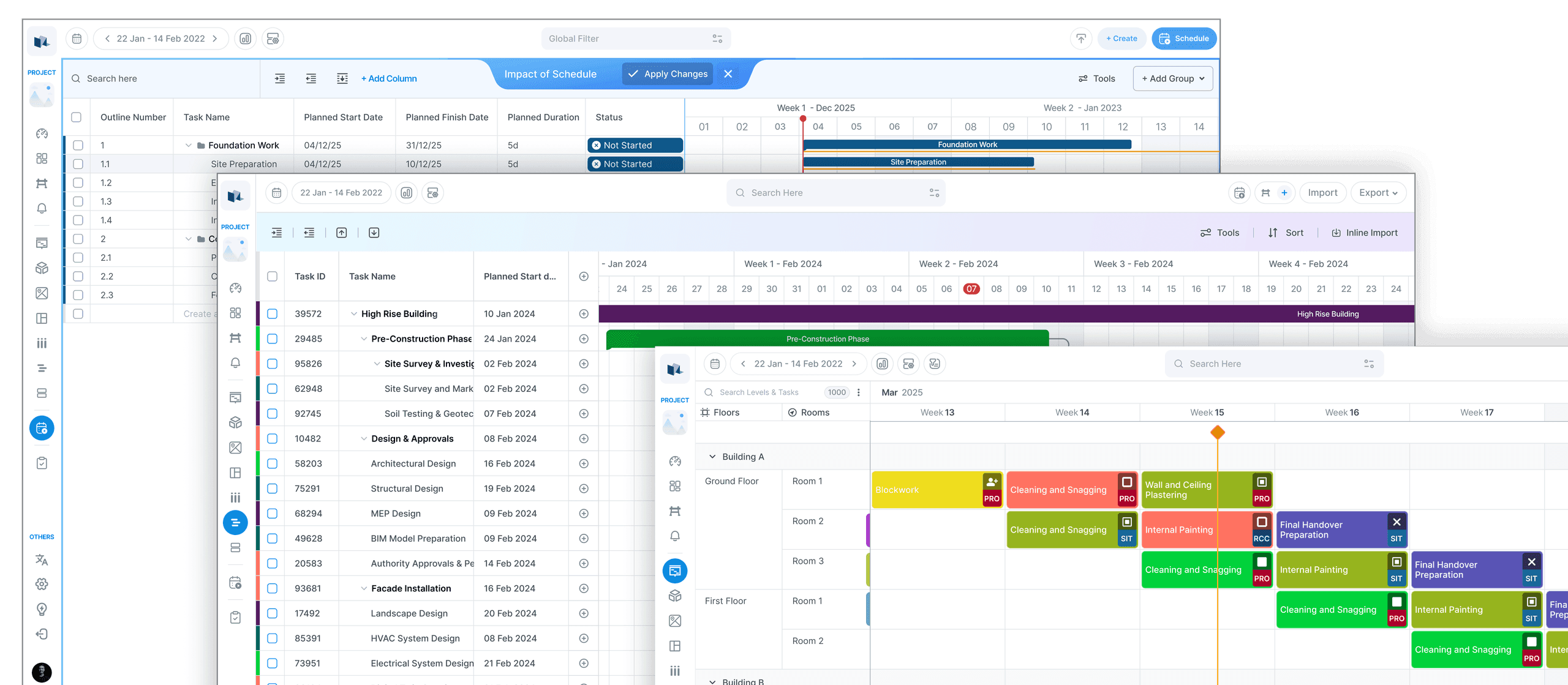 VisiLean planning platform — Gantt, Takt, and collaborative scheduling